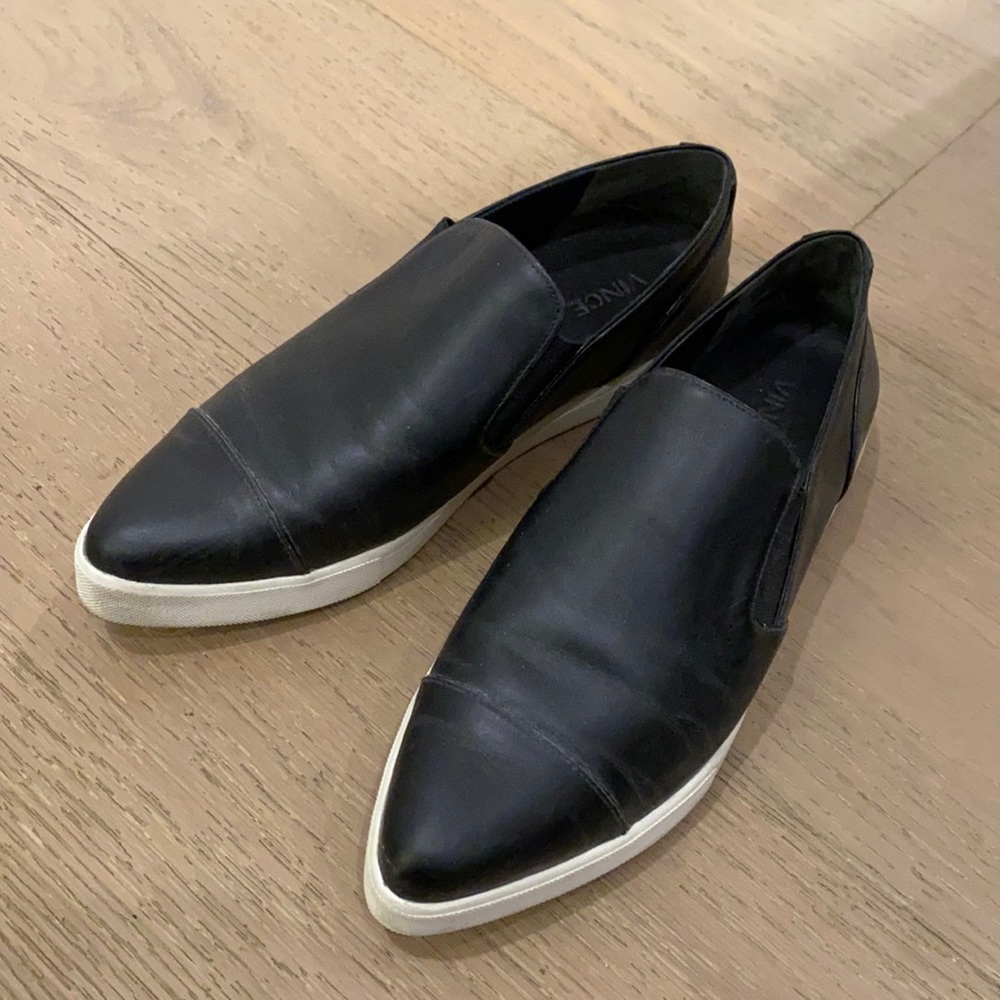 Black Vince pointed slip-ons